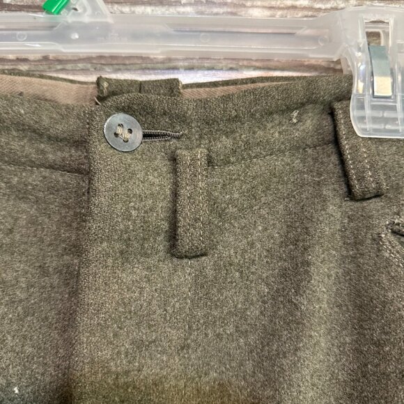 Vintage WWII 40s Wool Military Army Green Cargo Pants w/ Leather Ankle Straps - Picture 5 of 9